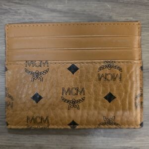 MCM Cognac Leather Card Holder